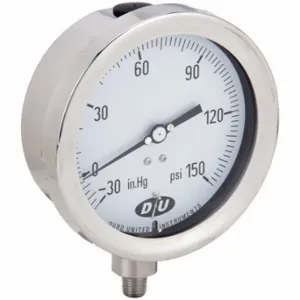 DURO 4.2072513E7 Industrial Compound Gauge, 30 to 0 to 150 Inch Size Hg/psi, 4 1/2 Inch Size Dial | CP3XZB 442Y06