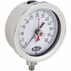 DURO 42070413-MAXHAND Industrie-Manometer, mit rotem Max-Zeiger, 0 bis 60 PSI, 4 1/2 Zoll großes Zifferblatt | CP3XYZ 442Y19