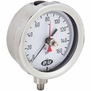 DURO 42070613-MAXHAND Industrie-Manometer, mit rotem Max-Zeiger, 0 bis 160 psi, 4 1/2 Zoll großes Zifferblatt | CP3XZA 442Y21
