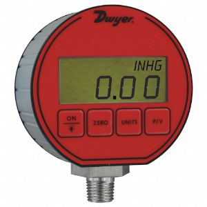 DWYER INSTRUMENTS DPG-005 Digitales Manometer, 0 bis 100 PSI, 3-Zoll-Zifferblatt, 1/4 Zoll MNPT-Anschluss | CF2JYH 55EH82