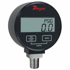 DWYER INSTRUMENTS DPGW-12 Digitales industrielles Verbundmessgerät, -30 bis 0 bis 100 Zoll Hg/PSI, für Flüssigkeiten und Gase | CQ8YPE 55EJ20
