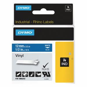 DYMO 1805243 Continuous Label Roll Cartridge, 1/2 Inch X 18 Ft, Halogen Free Vinyl, White On Blue | CR2ZXX 13A920