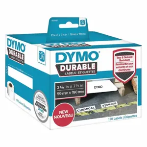 DYMO 1933087 Precut Label Roll, 7 1/2 x 2 5/16 Inch Size, Polypropylene, White, 170 Labels | CP3YXN 54DH88