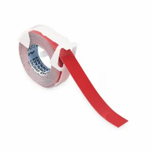 DYMO 520102 Embosser Label Tape, 3/8 Inch X 23 Ft, Vinyl, Red, Adhesive | CP3YWZ 2NCA2