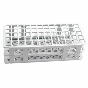 DYNALON 225655-0000 Test Tube Rack, Holds 60 Test Tubes, BencHeightop, 60 Compartments, Autoclavable, Plastic | CP4AFQ 401R40