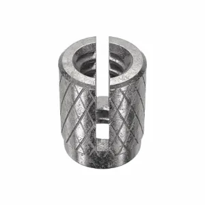 E-Z LOK 240-006CR Knurled Press Insert, 1/4 Inch Length, 18-8 Stainless Steel, 3/16 Inch Drill Size, 10PK | CG6MWL 4ZU12