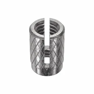 E-Z LOK 240-332CR Knurled Press Insert, 3/8 Inch Length, 18-8 Stainless Steel, 1/4 Inch Drill Size, 10PK | CG6MWN 4ZU16