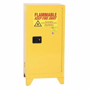 EAGLE 1905XLEGS Flammable Safety Cabinet, 16 Gal., 23 1/4 Inch x 18 Inch x 48 Inch Size, Yellow | CE7RWJ 55EA75