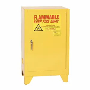 EAGLE 1924XLEGS Flammable Safety Cabinet, 12 Gal., 23 1/4 Inch x 18 Inch x 39 Inch Size, Yellow | CE7RWZ 4HPT8