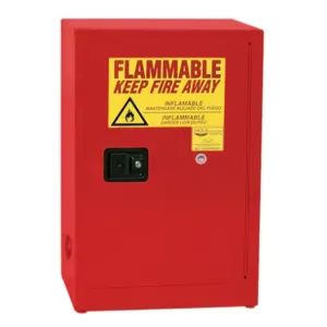 EAGLE 1924XRED Flammable Safety Cabinet, Self Closing, 23 1/4 Inch x 18 Inch x 35 Inch Size, Red | CE7RXA 55EA66