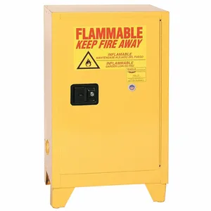 EAGLE 1925XLEGS Flammable Safety Cabinet, 23 1/4 Inch x 18 Inch x 39 Inch Size, Yellow | CE7RXE 55EA72