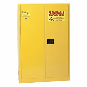 EAGLE 4510X Flammable Safety Cabinet, 45 Gal., 43 Inch x 18 Inch x 65 Inch Size, Yellow, 2 Shelves | CE7RPB 55EA95