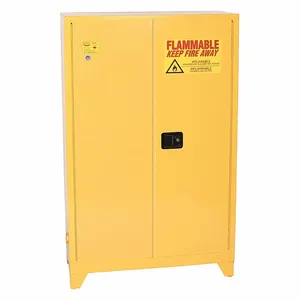 EAGLE 1947XLEGS Flammable Safety Cabinet, Manual Close, 43 Inch x 18 Inch x 69 Inch Size, Yellow | CE7RYM 55EC08