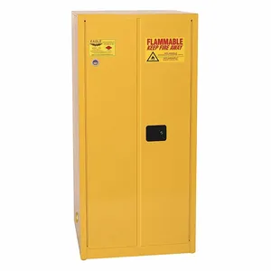 EAGLE 1962X Flammable Safety Cabinet, 60 Gal., 34 Inch x 34 Inch x 65 Inch Size, Yellow, Manual Close | CE7RNP 55EC19