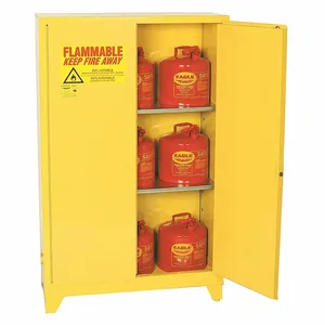 EAGLE 1962XLEGS Flammable Safety Cabinet, 60 Gal., 34 Inch x 34 Inch x 69 Inch Size, Yellow, Manual Close | CE7RYU 6YG12