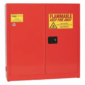 EAGLE 1975XRED Flammable Safety Cabinet, 24 Gal., 43 Inch x 12 Inch x 44 Inch Size, Red, 3 Shelves | CE7RZH 55EA79