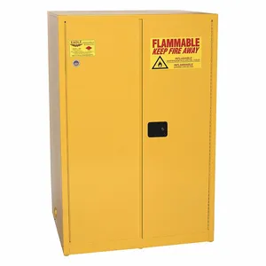 EAGLE 1992X Flammable Safety Cabinet, 90 Gal., 43 Inch x 34 Inch x 65 Inch Size, Yellow, 2 Shelves | CE7RNW 55EC24