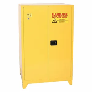 EAGLE 1992XLEGS Flammable Safety Cabinet, Manual Close, 43 Inch x 34 Inch x 69 Inch Size, Yellow | CE7RZQ 55EC25