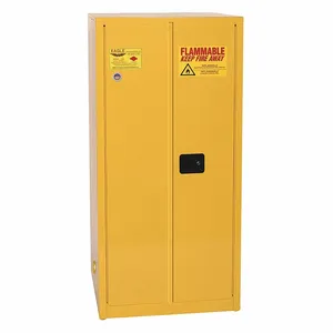 EAGLE 6010X Flammable Safety Cabinet, 60 Gal., 34 Inch x 34 Inch x 65 Inch Size, Yellow, 2 Shelves | CE7RPE 55EC15