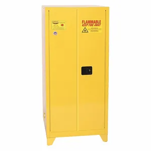 EAGLE 6010XLEGS Flammable Safety Cabinet, 60 Gal., 34 Inch x 34 Inch x 69 Inch Size, Yellow, Self-Closing | CE7TAQ 55EC17