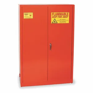 EAGLE PI45X Flammable Safety Cabinet, 60 Gal., 43 Inch x 18 Inch x 65 Inch Size, Red, 5 Shelves | CE6ZTM 3KN53