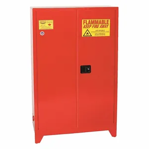 EAGLE PI47XLEGS Flammable Safety Cabinet, 60 Gal., 43 Inch x 18 Inch x 69 Inch Size, Red, Manual Close | CE6ZTW 55EC11