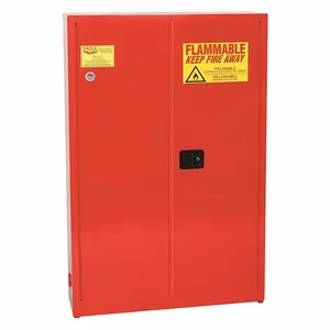 EAGLE PI7710X Flammable Safety Cabinet, 30 Gal., 43 Inch x 12 Inch x 65 Inch Size, Red, 5 Shelves | CE6ZUC 55EC30