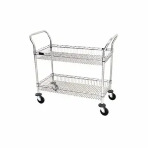 EAGLE WBC1836C-2B GROUP Utility Cart, 2 Chrome Basket Shelves | CP4AKD 56WA60