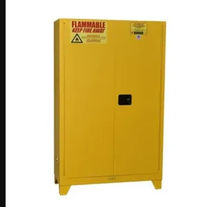 EAGLE YPI47XLEGS Flammable Safety Cabinet, 60 Gal., 43 Inch x 18 Inch x 69 Inch Size, Yellow, Manual Close | CE6ZWB 55EC13