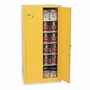 EAGLE YPI62X Flammable Safety Cabinet, 96 Gal., 34 Inch x 34 Inch x 65 Inch Size, Yellow, 5 Shelves | CE6ZWD 4RF77