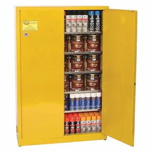 EAGLE YPI77X Flammable Safety Cabinet, 30 Gal., 43 Inch x 12 Inch x 65 Inch Size, Yellow, 5 Shelves | CE6ZWF 55EC33