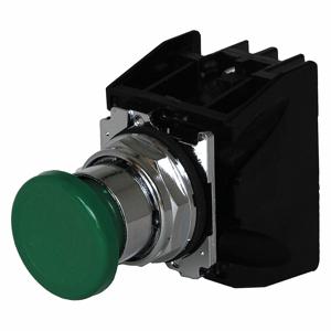 EATON 10250T710G Drucktaster für Gefahrenbereiche mit Kontakten, grün, 30 mm Größe, 1 NC/1 NO, Metall | CJ2KLP 31HK81