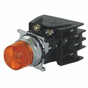 EATON 10250T828AD24 Beleuchteter Drucktaster für Gefahrenbereiche mit Kontakten, Bernstein, 1 Öffner/1 Schließer, Metall | CJ2KLK 31HL06