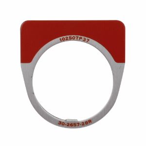 EATON 10250TP34 Drucktasten-Beschriftungsplatte, Kunststoff, rot, Legende: Stopp, 3/16 Zoll hoch | BJ4ZUX