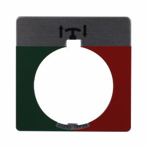 EATON 10250TR2 Pushbutton Legend Plate 1/2 Round Legend Plate, Green Or Red | BJ4ZWQ 39R220