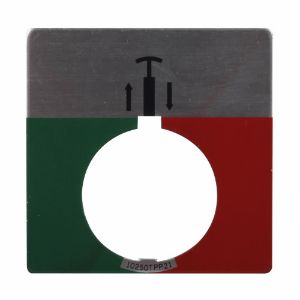 EATON 10250TR21 Pushbutton Legend Plate 1/2 Round Legend Plate, Green Or Red | BJ4ZWF