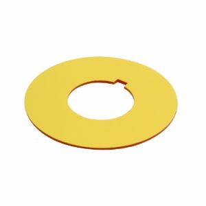 EATON 10250TRP76 Pushbutton Legend Plate Round Legend Plate, Plastic, Yellow Or Red | BJ4ZWY 39R223