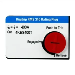 EATON 4KES400T Molded Case Circuit Breaker Accessory Rating Plug, Digitrip 310, 400 A, Frame J-K | AG8LAR