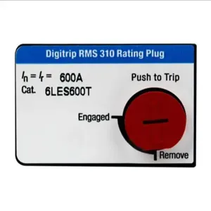 EATON 6LES630T Molded Case Circuit Breaker Accessory Rating Plug, Fixed Digitrip Rms 310 Rating Plug | BJ6WFD