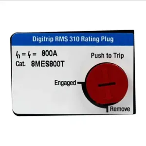 EATON 8MES800T Molded Case Circuit Breaker Accessory Rating Plug, Digitrip Rms 310 Fixed Rating Plug | AG8LBD