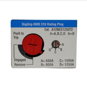 EATON A12NES1250T2 Molded Case Circuit Breaker Accessory Rating Plug, Adjustable Rating Plug, 630, 800, 1000 | BJ7BYA
