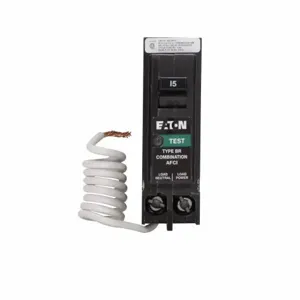 EATON BRAF115CCS Circuit Breaker, Combination Arc Fault, 15A, 10 Kaic | BJ7TFH