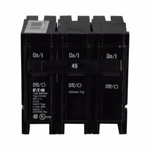 EATON BRH345 Br Thermal Magnetic Circuit Breaker, Type Plug-On Circuit Breaker, 45 A, 22 Kaic | BJ7TNG