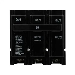 EATON BRH350 Br Thermal Magnetic Circuit Breaker, Type Plug-On Circuit Breaker, 50 A, 22 Kaic | BJ7TNK