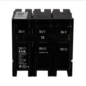 EATON BRH370 Br Thermal Magnetic Circuit Breaker, Type Plug-On Circuit Breaker, 70 A, 22 Kaic | BJ7TNJ