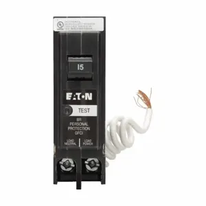 EATON BRN115GFC GFCI Circuit Breaker, Plug-In Ground Fault Circuit Breaker, Canada Only, 15 A, 10 Kaic | BJ7TRL