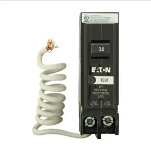 EATON BRN130GF GFCI Circuit Breaker, Plug-In Ground Fault Circuit Breaker, 30 A, 10 Kaic | BJ7TRY