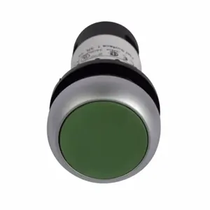 EATON C22-D-G-K10 Pushbutton, Green, Plastic Actuator, Silver Bezel, 1No, Ip 67 | BJ7VBU 20AX24