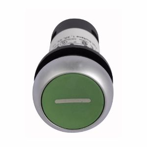 EATON C22-DR-G-X1-K11 Drucktaster, grün, Kunststoffbetätiger, silberne Blende, 1 Nr. 1 Öffner, IP65 | BJ7VHF 20AX86