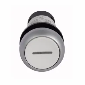 EATON C22-D-W-X1-K20 Pushbutton, Etching X1, White, Plastic Actuator, Silver Bezel, 2No | BJ7VRZ